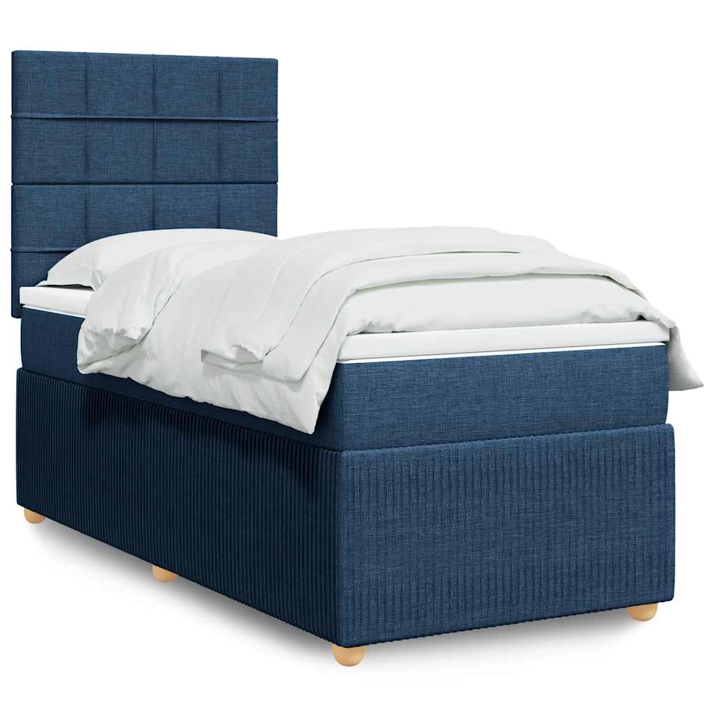 JUNG Vida Boxspringbett mit Matratze Blau 90x200 cm Stoff
