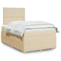JUNG Vida Boxspringbett mit Matratze Creme 120x190 cm Stoff
