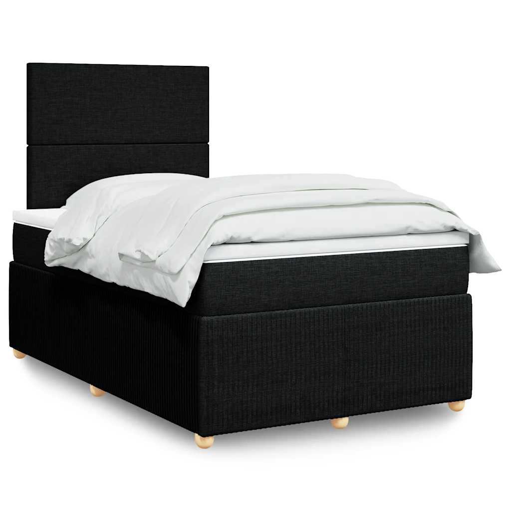 JUNG Vida Boxspringbett mit Matratze Schwarz 120x200 cm Stoff