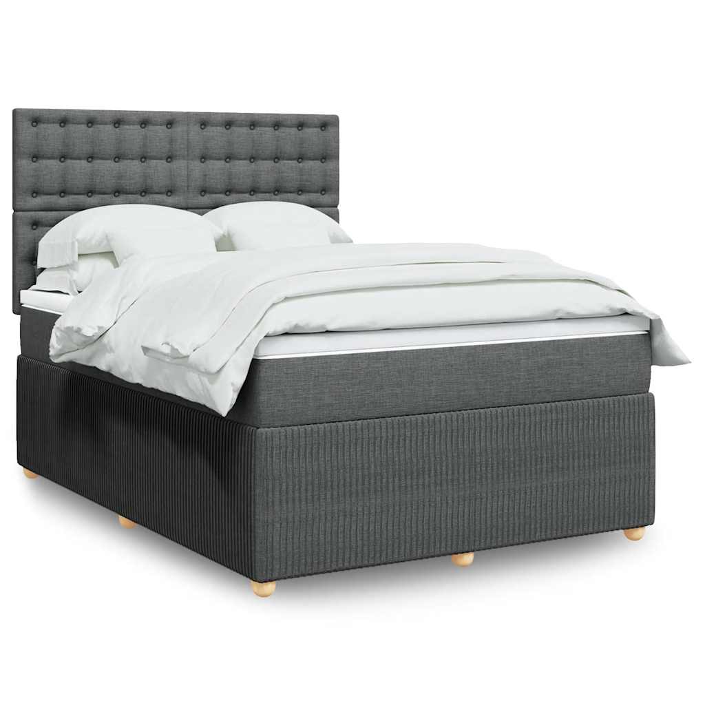 JUNG Vida Boxspringbett mit Matratze Dunkelgrau 140x190 cm Stoff