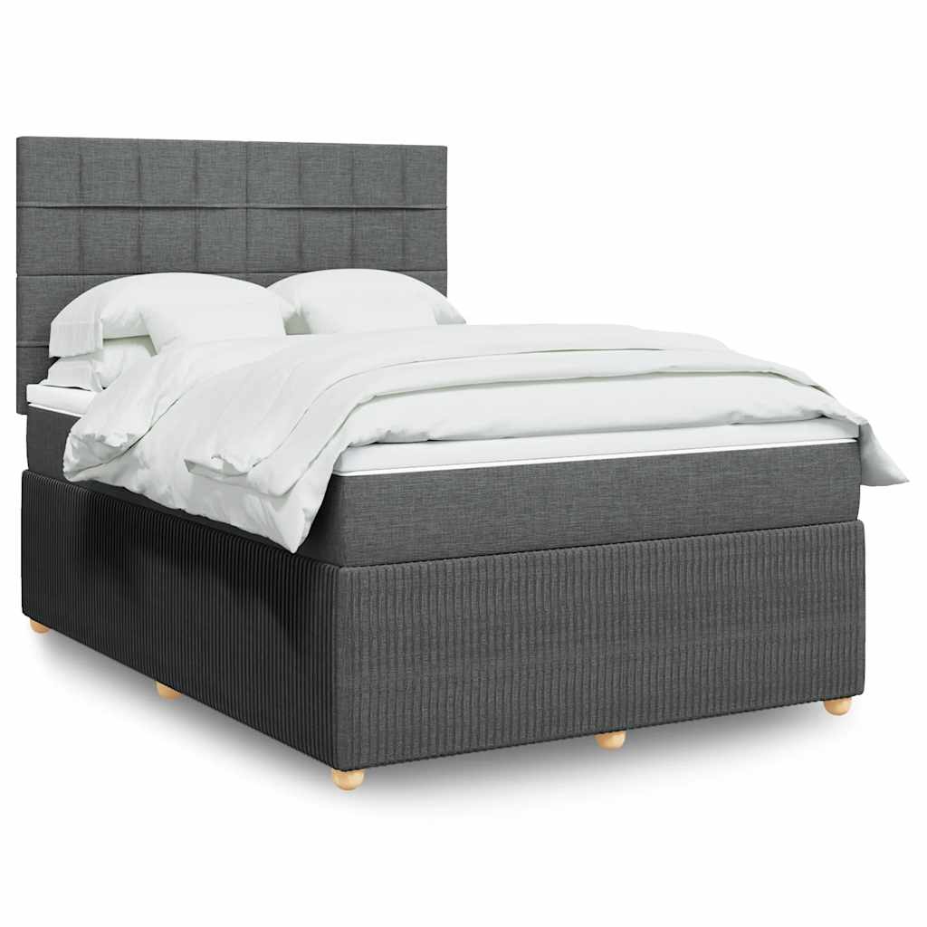 JUNG Vida Boxspringbett mit Matratze Dunkelgrau 140x200 cm Stoff