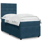 JUNG Vida Boxspringbett mit Matratze Blau 90x200 cm Samt