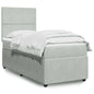 JUNG Vida Boxspringbett mit Matratze Hellgrau 100x200 cm Samt