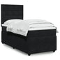 JUNG Vida Boxspringbett mit Matratze Schwarz 100x200 cm Samt