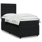 JUNG Vida Boxspringbett mit Matratze Schwarz 100x200 cm Samt