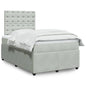 JUNG Vida Boxspringbett mit Matratze Hellgrau 120x200 cm Samt