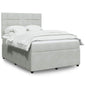 JUNG Vida Boxspringbett mit Matratze Hellgrau 140x190 cm Samt