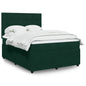 JUNG Vida Boxspringbett mit Matratze Dunkelgrün 140x200 cm Samt