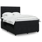 JUNG Vida Boxspringbett mit Matratze Schwarz 140x200 cm Samt