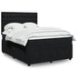 JUNG Vida Boxspringbett mit Matratze Schwarz 160x200 cm Samt