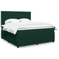 JUNG Vida Boxspringbett mit Matratze Dunkelgrün 180x200 cm Samt