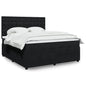 JUNG Vida Boxspringbett mit Matratze Schwarz 180x200 cm Samt