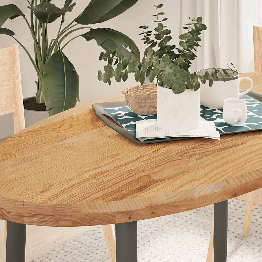 JUNG Vida Tischplatte Hellbraun 120x60x4 cm Massivholz Eiche Oval