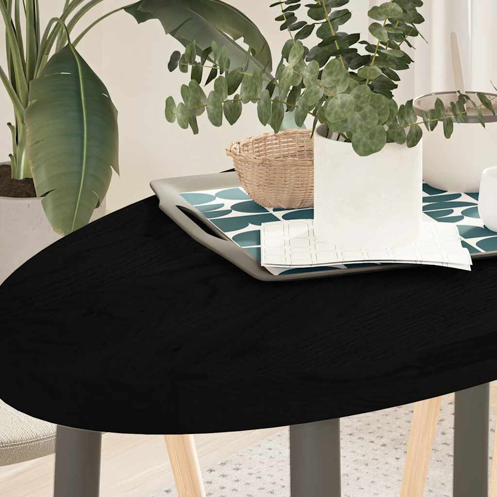 JUNG Vida Tischplatte Dunkelbraun 100x50x4 cm Massivholz Eiche Oval