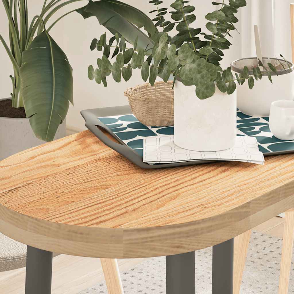 JUNG Vida Tischplatte 80x40x4 cm Massivholz Eiche Oval