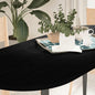 JUNG Vida Tischplatte Dunkelbraun 140x60x2 cm Massivholz Eiche Oval