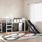 JUNG Vida Etagenbett mit Rutsche und Gardinen Weiß und Schwarz 80x200 cm