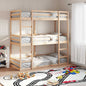 JUNG Vida Dreifach-Etagenbett 90x200 cm Massivholz Kiefer
