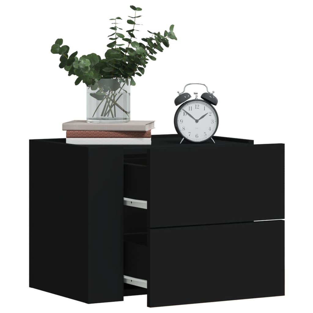 JUNG Vida Wand-Nachttisch Schwarz 45x30x35 cm