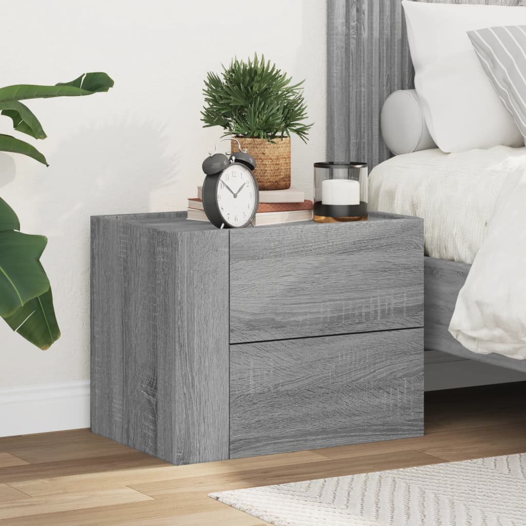 JUNG Vida Wand-Nachttisch Grau Sonoma 45x30x35 cm
