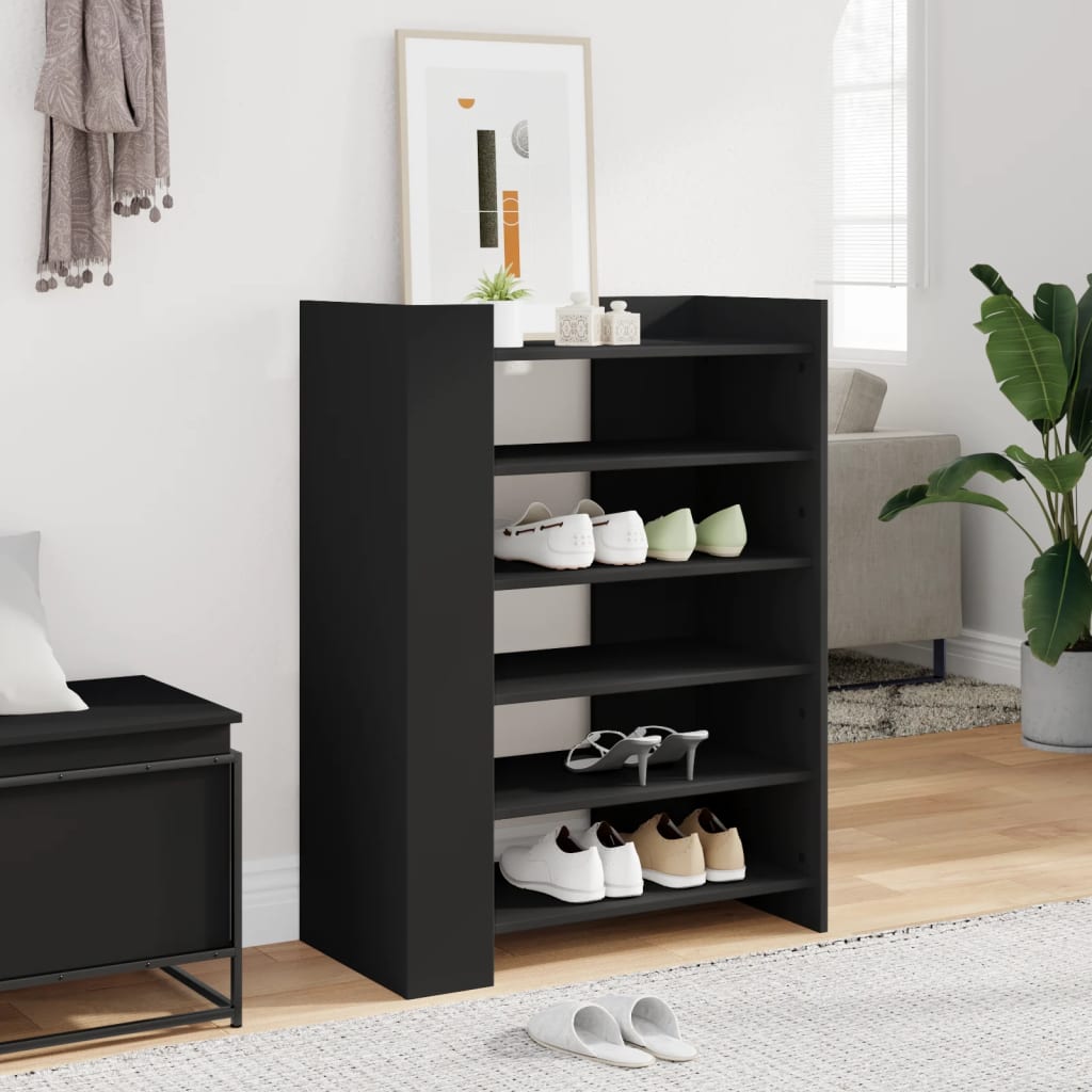 JUNG Vida Schuhschrank Schwarz 74,5x37,5x100 cm Holzwerkstoff