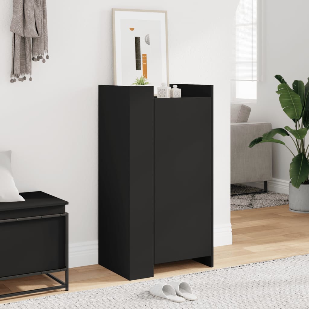 JUNG Vida Schuhschrank Schwarz 52x37,5x100 cm Holzwerkstoff