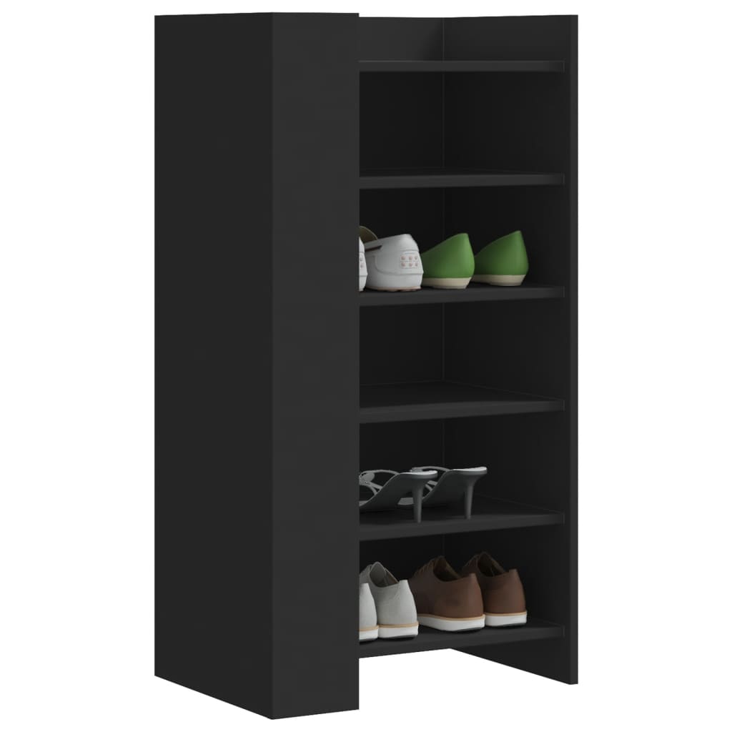 JUNG Vida Schuhschrank Schwarz 52x37,5x100 cm Holzwerkstoff