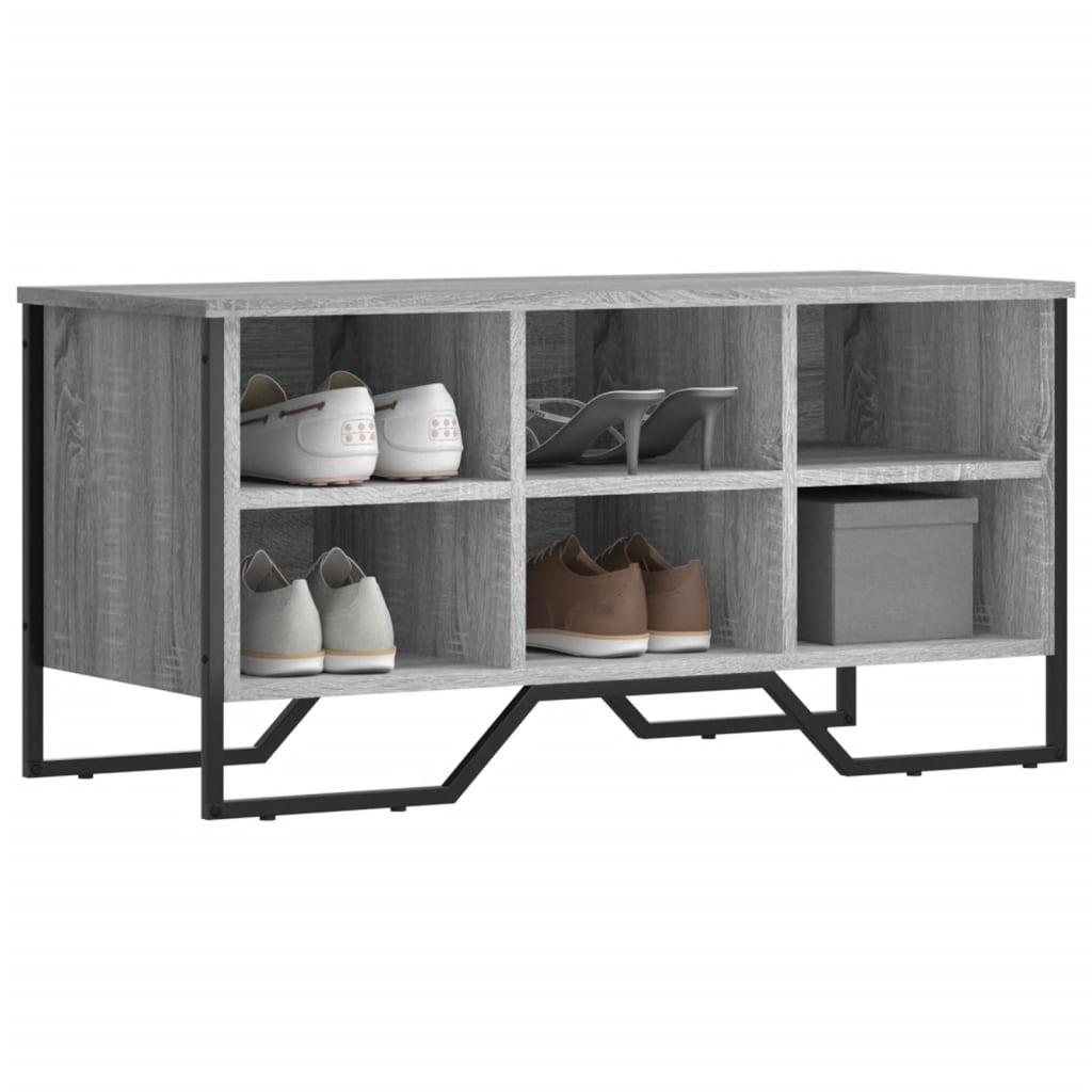 JUNG Vida Schuhregal Grau Sonoma 90x38x45,5 cm Holzwerkstoff