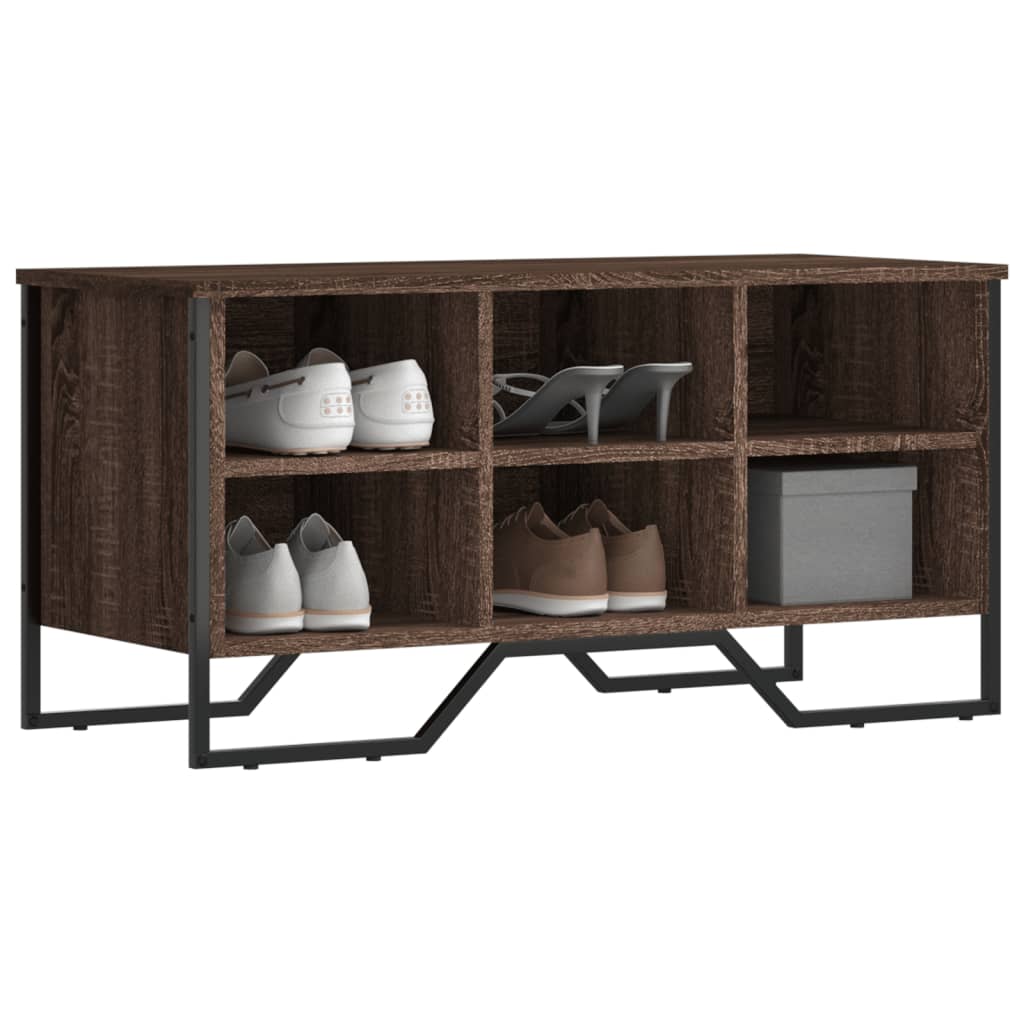 JUNG Vida Schuhregal Braun Eichen-Optik 90x38x45,5 Holzwerkstoff