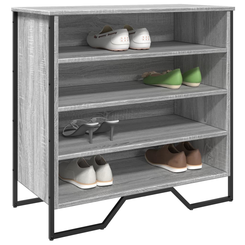 JUNG Vida Schuhregal Grau Sonoma 80x38x78 cm Holzwerkstoff