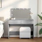 JUNG Vida Schminktisch mit LED-Beleuchtung Grau Sonoma 100x40x120 cm