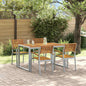 JUNG Vida Garten Essgruppe 5 pcs Grau Massivholz Akazie