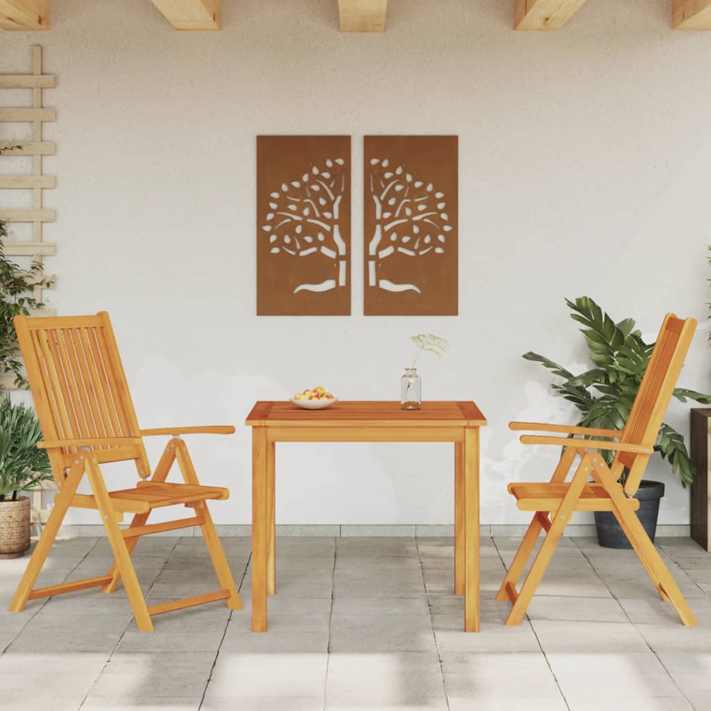 JUNG Vida 3-tlg. Garten-Essgruppe 85x85x74 cm Massivholz Akazie