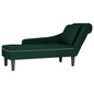 JUNG Vida Chaiselongue mit Kissen und Rechter Armlehne Dunkelgrün Samt