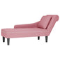 JUNG Vida Chaiselongue mit Kissen und Rechter Armlehne Rosa Samt