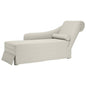 JUNG Vida Chaiselongue mit Nackenrolle und Rechter Armlehne Creme Samt