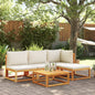 JUNG Vida 5-tlg. Gartensofa-Set mit Kissen Holz Akazie & Seil