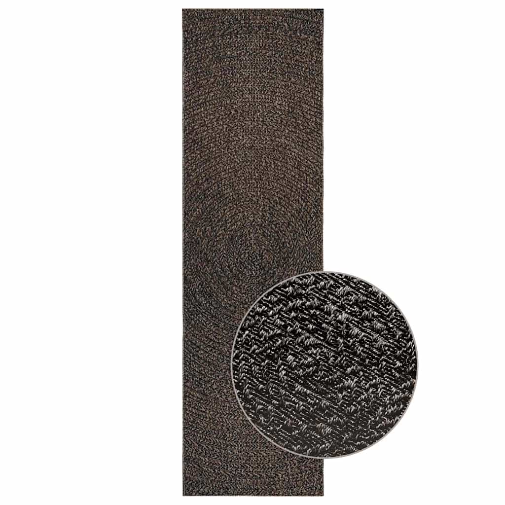 JUNG Vida Teppich ZIZUR Anthrazit 80x250 cm Jute-Optik Indoor und Outdoor