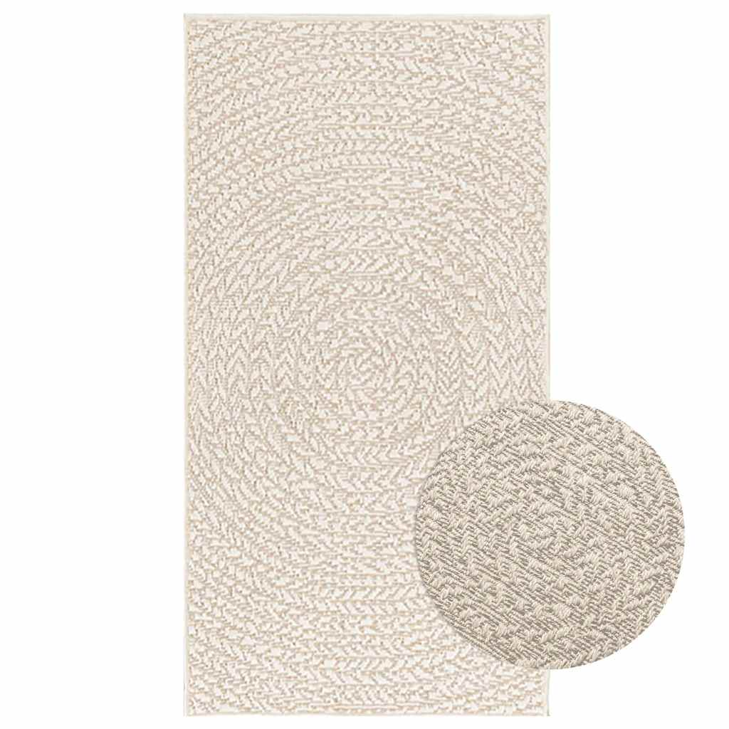 JUNG Vida Teppich ZIZUR Creme 60x110 cm Jute-Optik Indoor und Outdoor