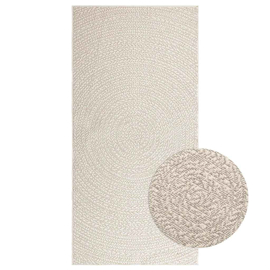 JUNG Vida Teppich ZIZUR Creme 100x200 cm Jute-Optik Indoor und Outdoor