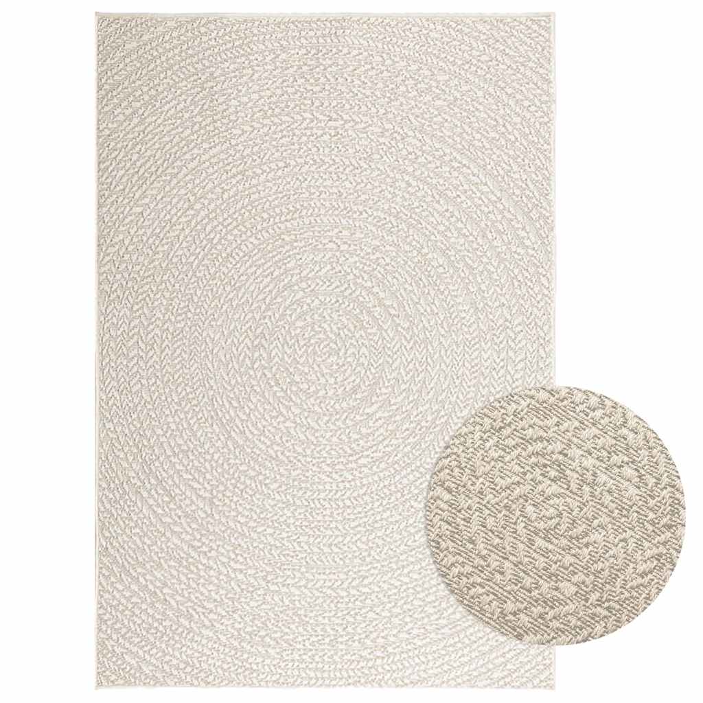 JUNG Vida Teppich ZIZUR Creme 120x170 cm Jute-Optik Indoor und Outdoor