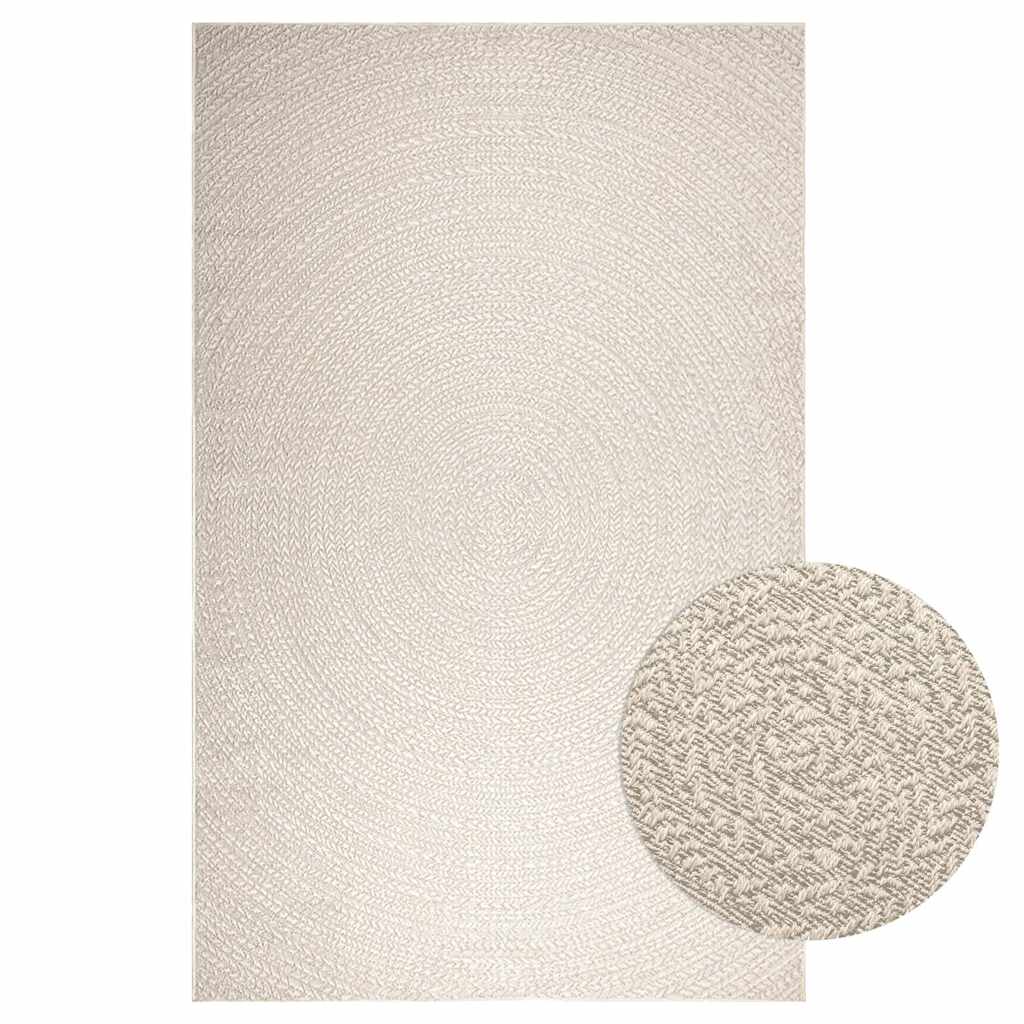 JUNG Vida Teppich ZIZUR Creme 200x290 cm Jute-Optik Indoor und Outdoor
