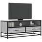 JUNG Vida TV-Schrank Grau Sonoma 100x34,5x40 cm Holzwerkstoff und Metall
