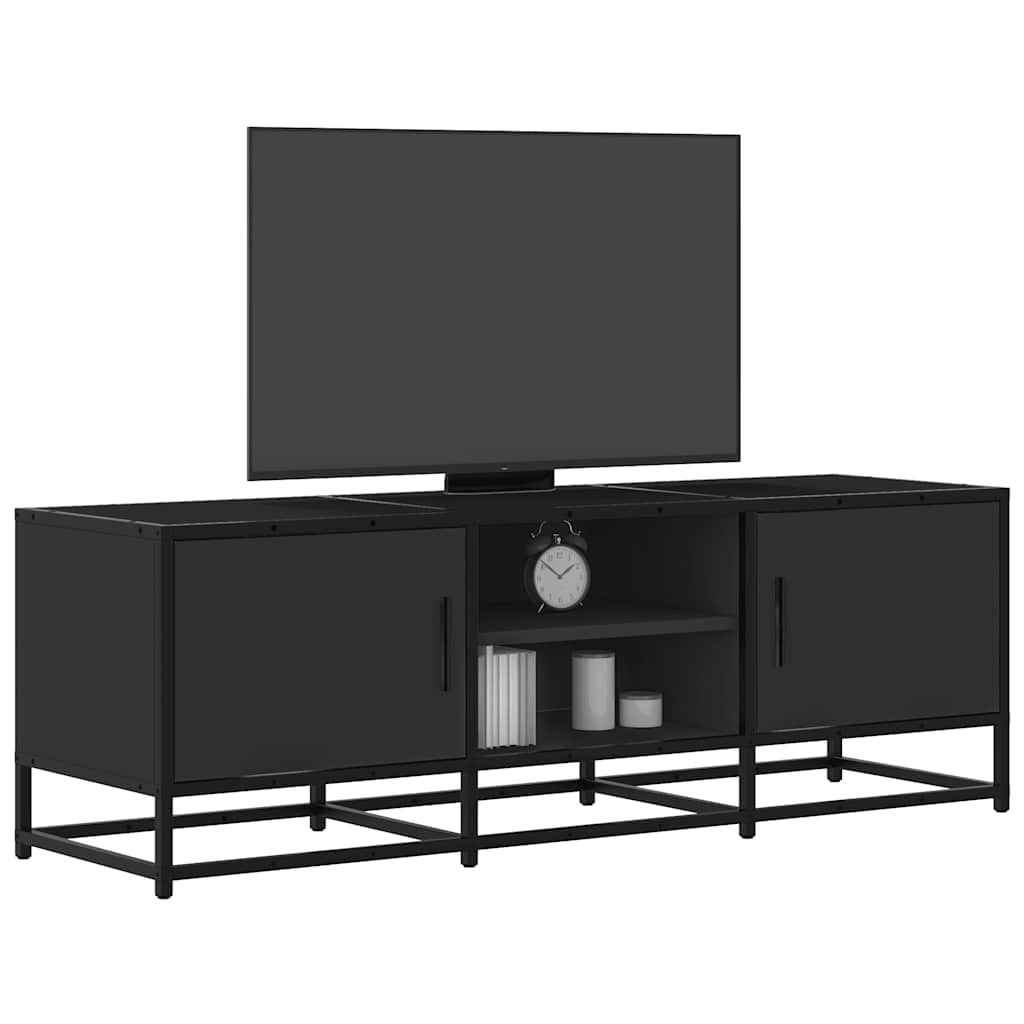 JUNG Vida TV-Schrank Schwarz 120x35x41 cm Holzwerkstoff und Metall