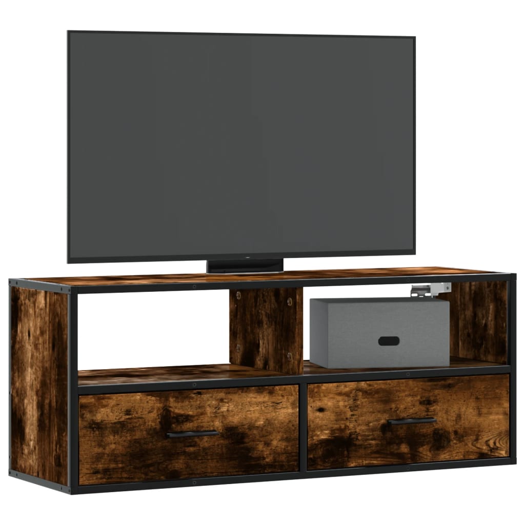 JUNG Vida TV-Schrank Räuchereiche 100x31x39,5 cm Holzwerkstoff und Metall