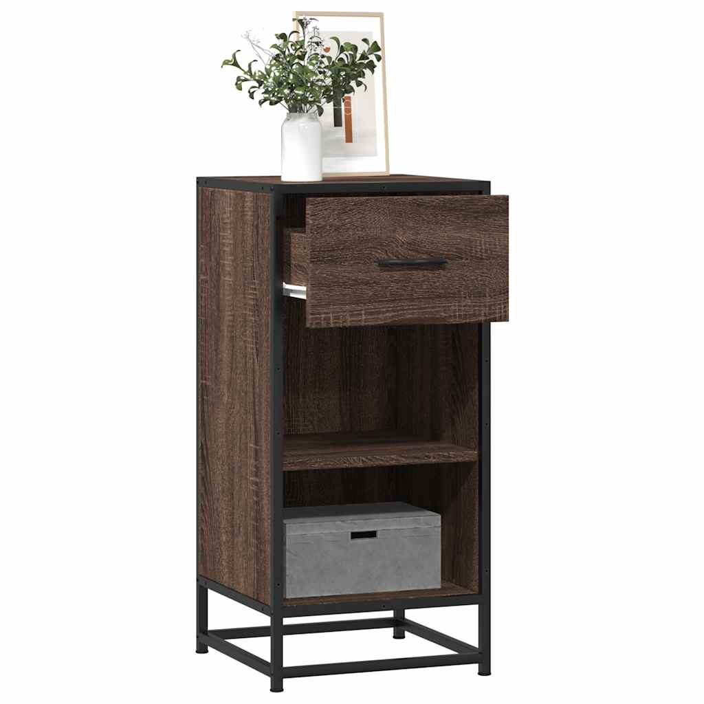 JUNG Vida Sideboard Braun Eichen-Optik 35,5x35x76 cm Holzwerkstoff Metall