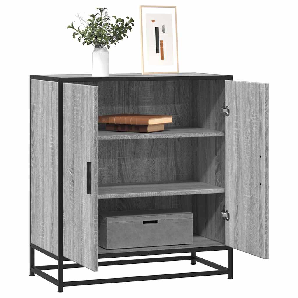 JUNG Vida Sideboard Grau Sonoma 68x35x76 cm Holzwerkstoff und Metall