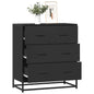 JUNG Vida Sideboard Schwarz 68x35x76 cm Holzwerkstoff und Metall