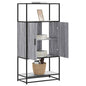 JUNG Vida Highboard Grau Sonoma 68x35x139 cm Holzwerkstoff und Metall