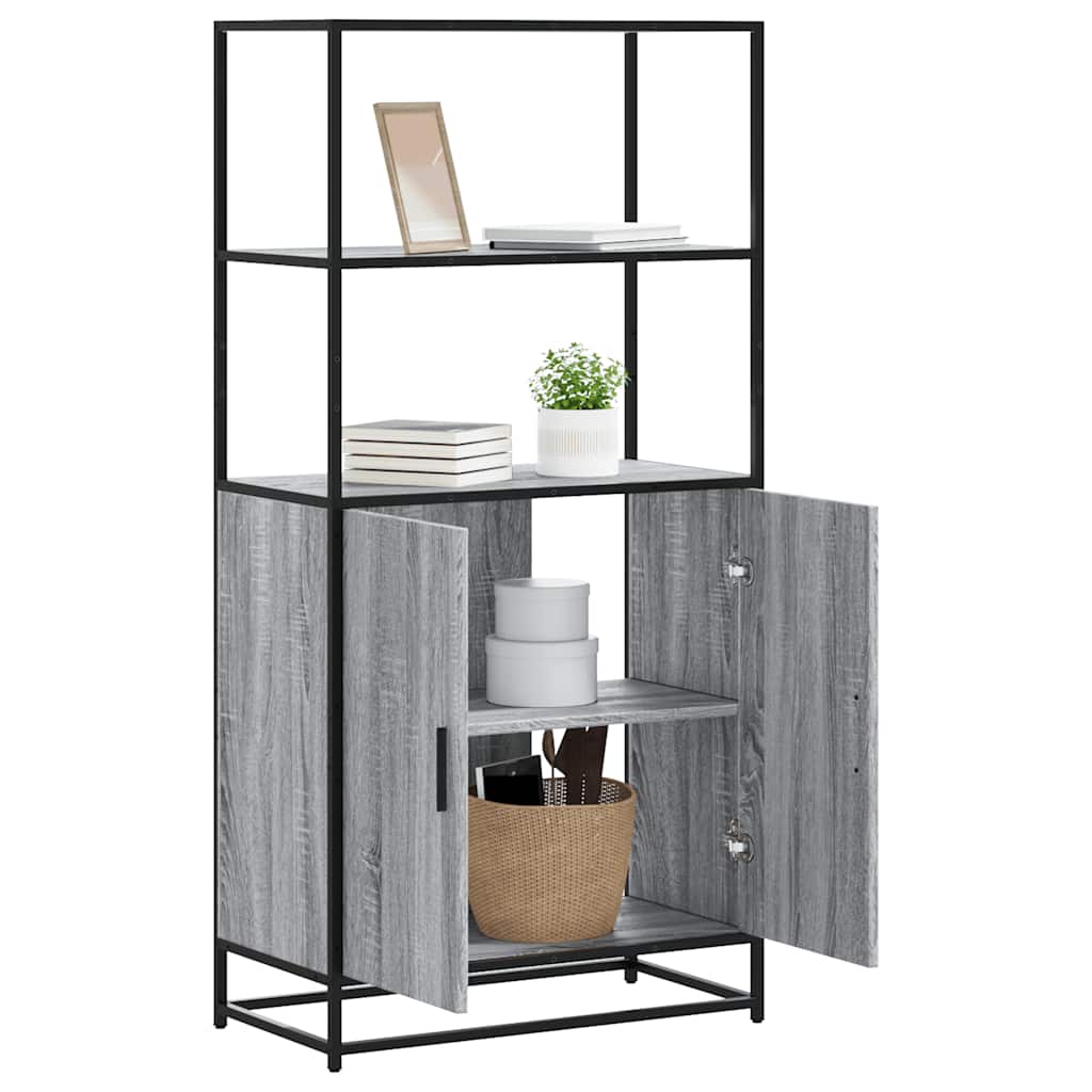 JUNG Vida Highboard Grau Sonoma 68x35x139 cm Holzwerkstoff und Metall